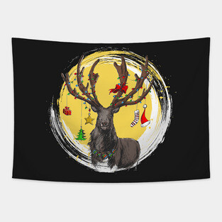Reindeer gift Tapestry