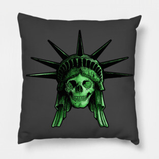 Statue of Liberty Skull Pillow