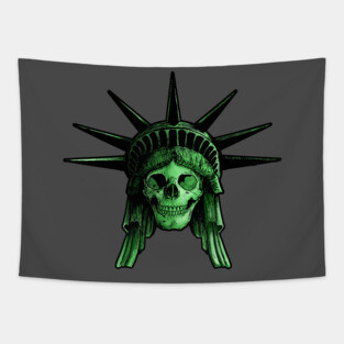 Statue of Liberty Skull Tapestry