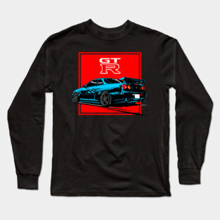 Nissan GTR 34 Blue Long Sleeve T-Shirt