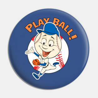 Play Ball! Mets Baseball Mascot Mr Met Pin