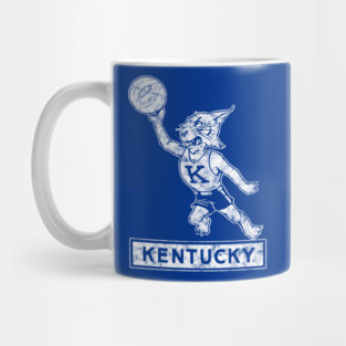 Vintage Kentucky Wildcat Basketball Logo T-Shirt distressed version Mug