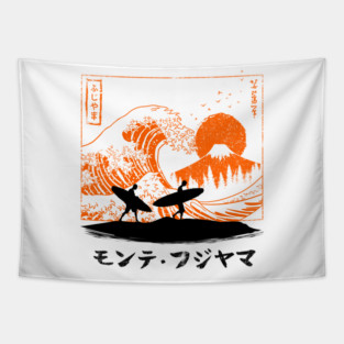 Surfing the wave in Japan Tapestry