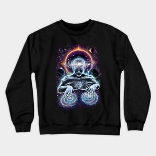 Cosmic DJ Funny Galaxy EDM Music Festival Party Crewneck Sweatshirt