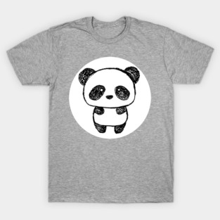 Cute Baby Panda Drawn with Charcoal #3 - 1000Pandas by Amanda Farrell T-Shirt