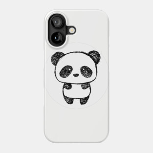 Cute Baby Panda Drawn with Charcoal #3 - 1000Pandas by Amanda Farrell Phone Case