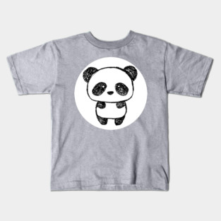 Cute Baby Panda Drawn with Charcoal #3 - 1000Pandas by Amanda Farrell Kids T-Shirt