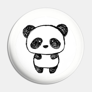 Cute Baby Panda Drawn with Charcoal #3 - 1000Pandas by Amanda Farrell Pin