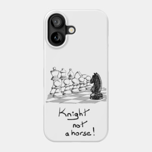 Hand drawn chess - knight Phone Case