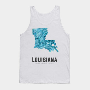 Louisiana state map abstract blue Tank Top