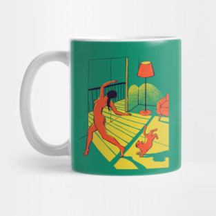 Dancing with the cat - Crazy Cat Lady Aesthetic | Catlady Mug