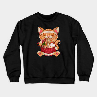 Ramen and cats Crewneck Sweatshirt