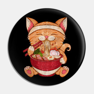Ramen and cats Pin