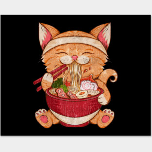 Ramen and cats Posters and Art