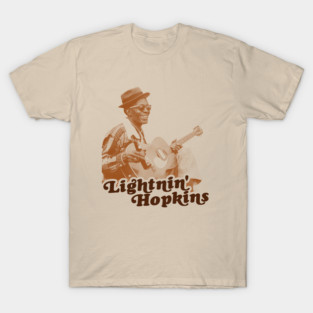 LIGHTNIN' HOPKINS Tシャツ ホワイト Lightnin' Hopkins T-shirt, Inspired by Japanese Import Vinyl Art