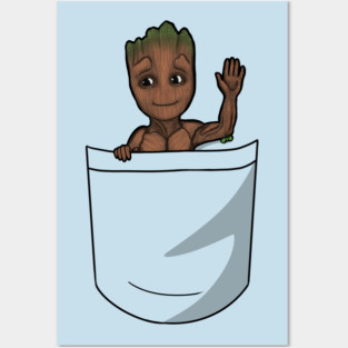 Shirt Pocket Groot Posters and Art
