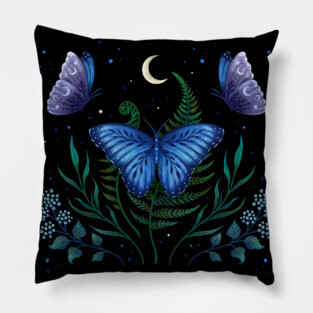 Blue Morpho Butterfly Pillow