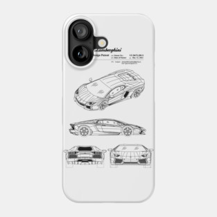 Lamborghini Aventador Patent Black Phone Case