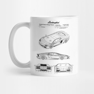 Lamborghini Aventador Patent Black Mug