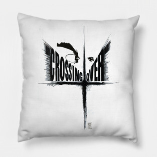 Dave Sim's Crossing Over Logo (black) Pillow