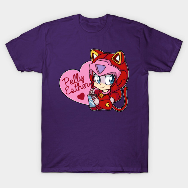 Polly Esther Samurai Pizza Cats T-Shirt TeePublic