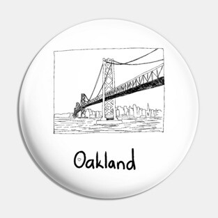 Cityscape Oakland California Pin
