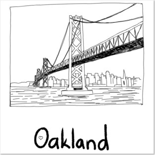 Cityscape Oakland California Posters and Art