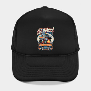 Vintage Old School Gassers and Gearheads Car Cartoon Illustration Hat