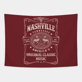 Nashville Music City USA Vintage Tapestry