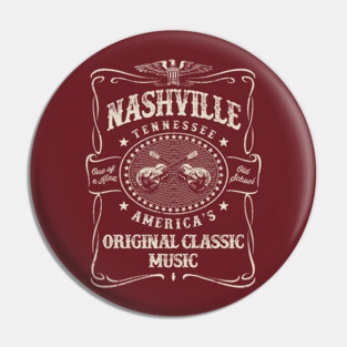 Nashville Music City USA Vintage Pin