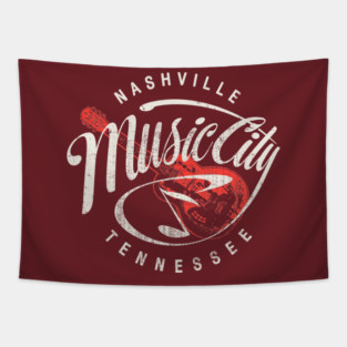 Nashville Music City USA Vintage Tapestry