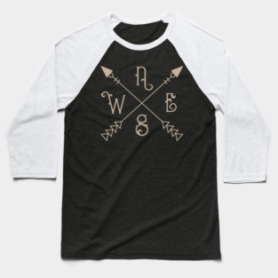 Compass North South East West Baseball T-Shirt