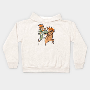 Lawn Gnome And Gopher Karate Fight Kids Hoodie