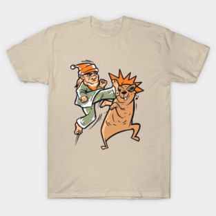 Lawn Gnome And Gopher Karate Fight T-Shirt