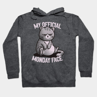 My Official Monday Face Cute Funny Cat Gift Hoodie
