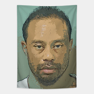Tiger Woods Mugshot Tapestry