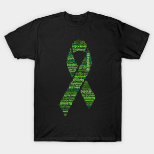 Green Mental Health Awareness Ribbon T-Shirt