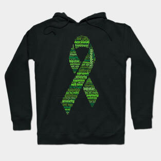 Green Mental Health Awareness Ribbon Hoodie