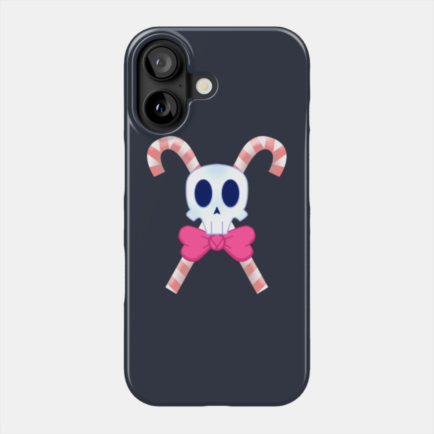 CANDY CANE SKULL Phone Case by droidmonkey
