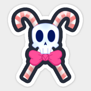 CANDY CANE SKULL Sticker