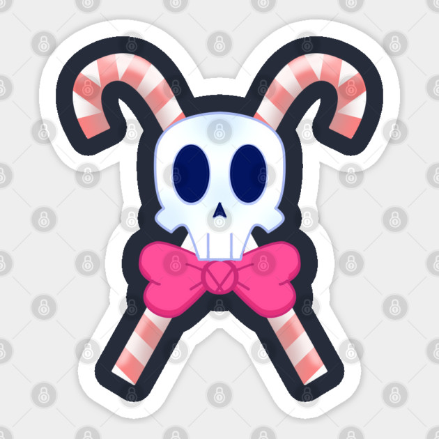 CANDY CANE SKULL Sticker by droidmonkey