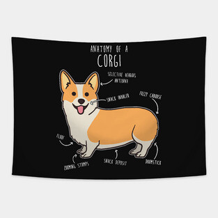 Corgi Anatomy Tapestry