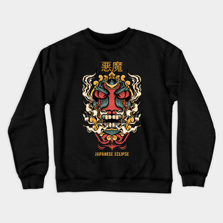 Japanese Art Harajuku Tattoo Samurai Mask Crewneck Sweatshirt