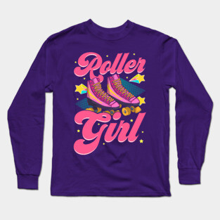 Roller Girl Roller Skate Skating Retro Long Sleeve T-Shirt