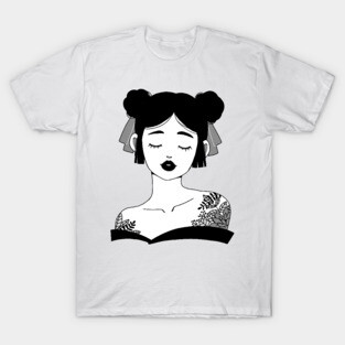 Japanese Geisha Girl Design | Handmade Traditional Themed Illustration | By Atelier Serakara T-Shirt