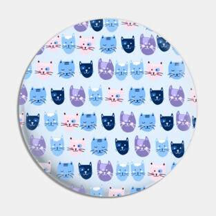 Little blue cats in a row Pin