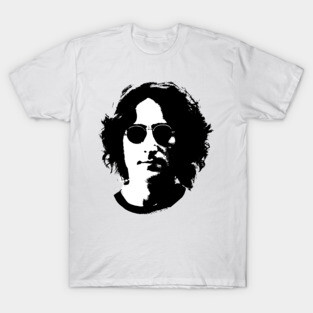 john Lennon Print on Back T-Shirt