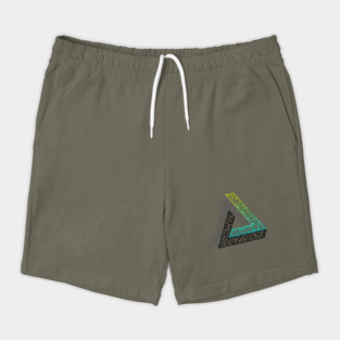 M.C. Escher Triangle (Cyan Yellow Gradient) Shorts