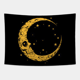 Spooky Skull Moon Tapestry