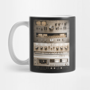 Setup Vintage Audio HiFi Sound System Mixed Media Collage Mug